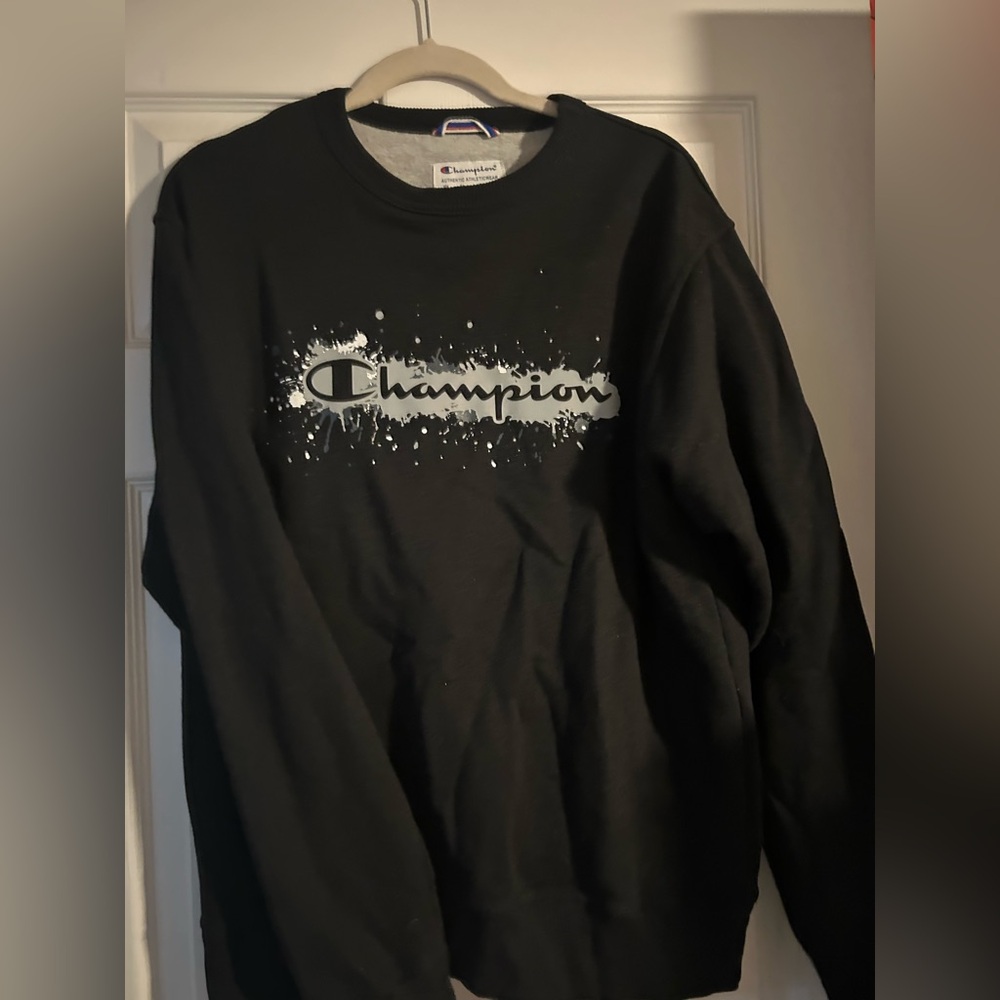 Champion SplashSplatter Logo Mens Crewneck